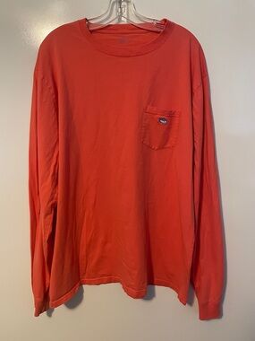 Southern Tide Long Sleeve Embroidered Pocket T-Shirt Hunter Orange Sz XL